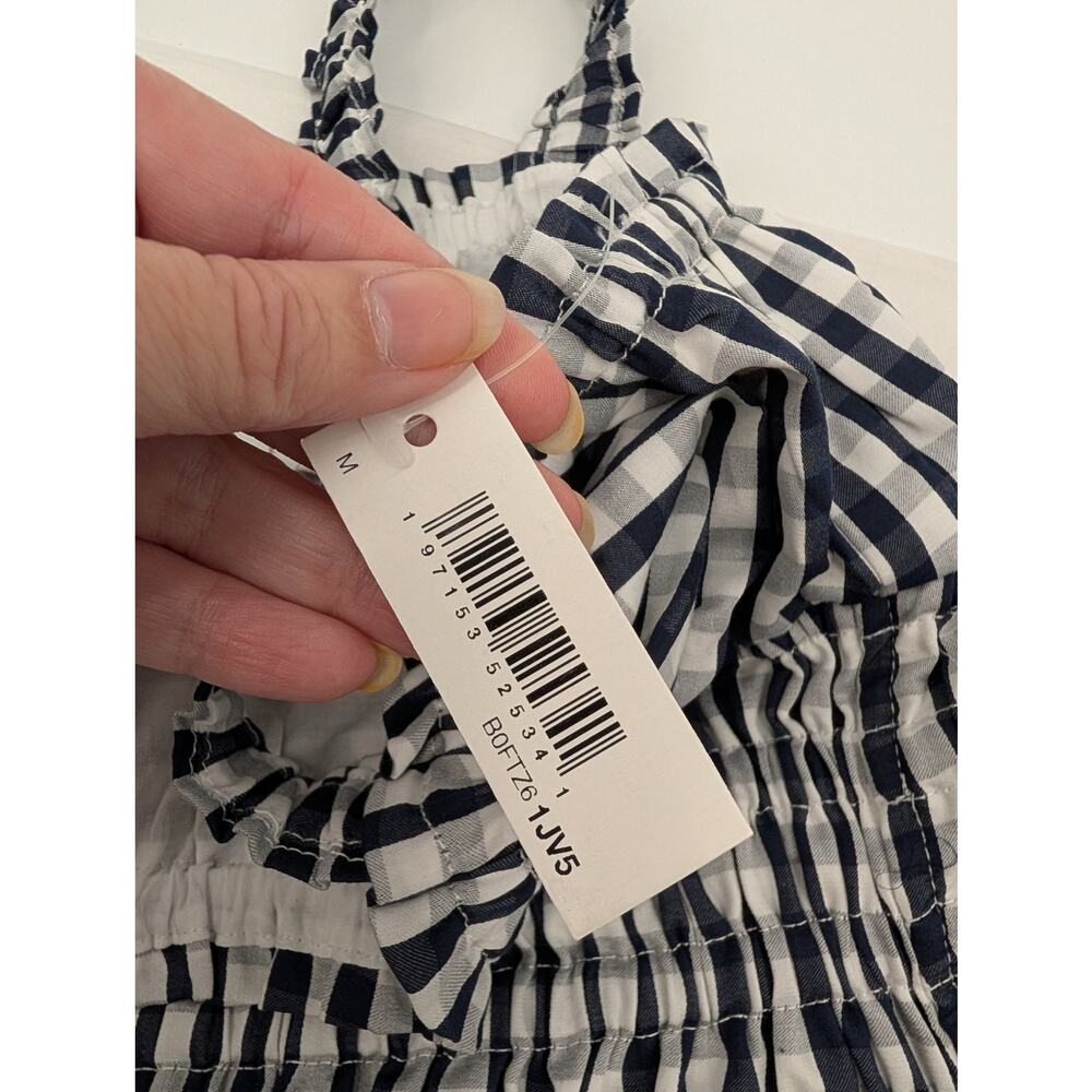 Sofia Grainge X Amazon Cotton Navy Gingham Plaid Medium Cottagecore Feminine - Picture 7 of 9